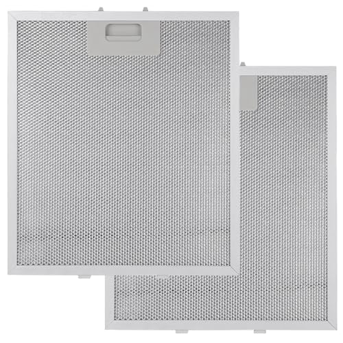 Lot de 2 filtres en métal pour hotte aspirante - 260 × 320 × 9 mm - Filtre à graisse métallique en aluminium avec 5 couches de filtres pour hotte aspirante