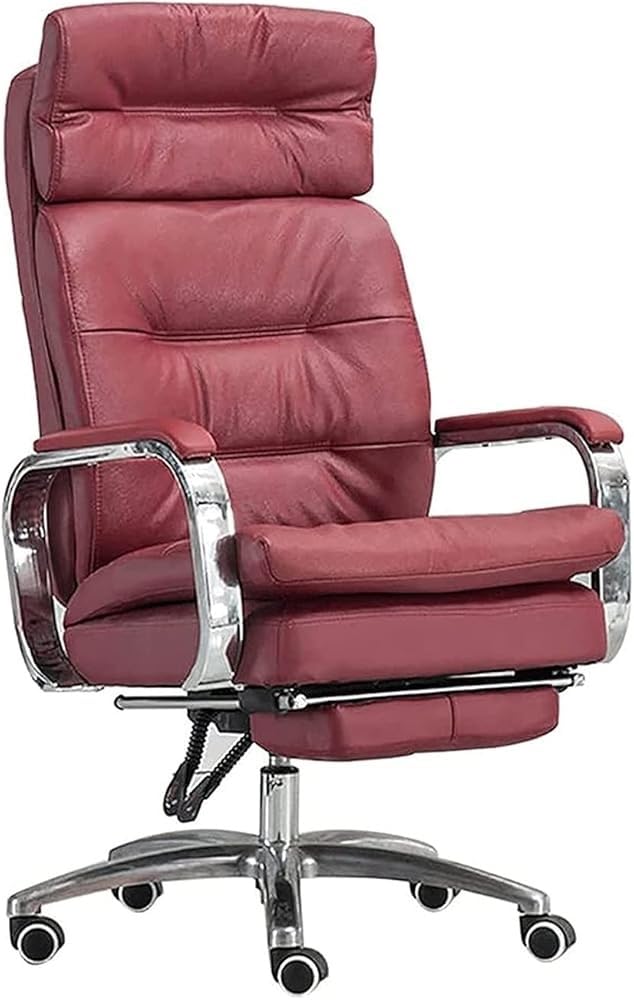 Sedia da Ufficio ergonomica con poggiapiedi, Sedia reclinabile con Schienale Alto in Similpelle, Imbottitura Spessa e Ultra Morbida, Sedia da Gioco per Computer, Comoda poltro