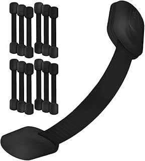 3M Adhesive Child Safety Strap Locks by Baby Proof Me, Baby Latches for Cabinets, Dishwashers, Fridges, Ovens and Trash Cans, Stain Free Toilet Lock (12 Safety Latches)