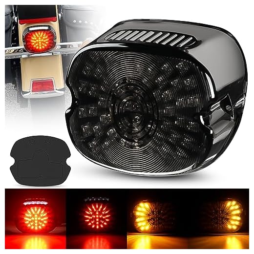 Nilight LED Tail Light Motorcycle Brake Turn Signal Driving License Plate Rear Lights Smoked Plug and Play for Harley Davidson Dyna Sportster 883 1200 Road King Glide Electra Heritage