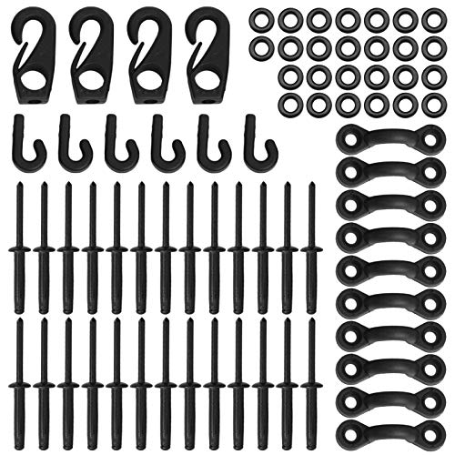 Kit de laços para convés de bungee caiaque Almofada de amarração Loops para convés oculares Kit de r