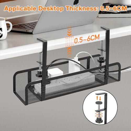 Miniatura 6 de Guooug 2 Piezas Organizador Cables Escritorio, Bandeja Cables Escritorio Sin Taladrar, Desk Cable Management Organizer, Organizador Cables Mesa, Cesta Organizadoras Recoge Cables Para Hogar U Oficina