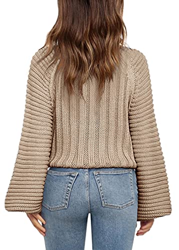 Imily Bela Girls Sweaters Kids Casual Bell Sleeve Knit Pullover Jumper Tops2