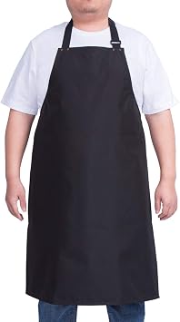 Waterproof Apron for Men and Women - Black | Heavy Duty, Extra Long, Adjustable, 40 Long Ties, for Kitchen Cooking, Dish Washing, Butcher, Dog Grooming, Lab work
