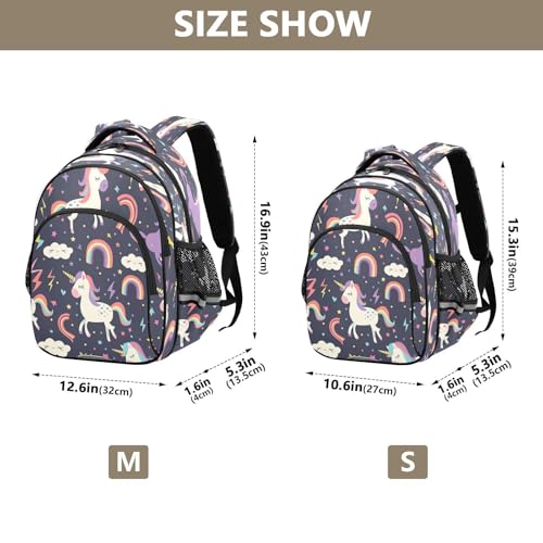 Cute Unicorn Purple Kids School Backpack for Boys Girls Ages 8-14, Backpack Elementary School4