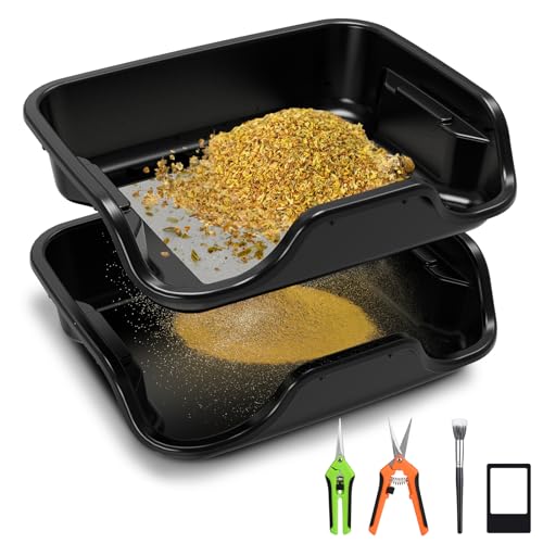 Magicbox Trim Bin Pro Set mit 150 Micron Pollensieb Ergonomische Trimmschale & Trim Tray inkl. 2 Scheren Lupe & Bürste Ihr Professionelles Trim Bin für Kräuter