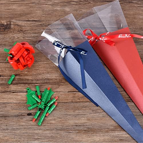 Sunerly Mothers day Rose Flower Building Bricks, Flowers Bouquet 99 pcs Building Blocks Set, Artificial Flowers Building Kits for Gifts, DIY Bouquet Building Bricks for Mother's Day