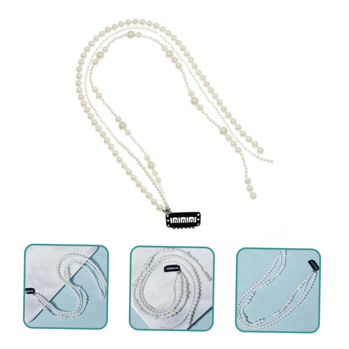 FRCOLOR 5pezzi Fermaglio Per Perle Con Frange Accessorio Elegante Per Donne e Ragazze Per Matrimonio Ballo e Occasioni Speciali Headdress Creativo e Delicato Per Look Unico