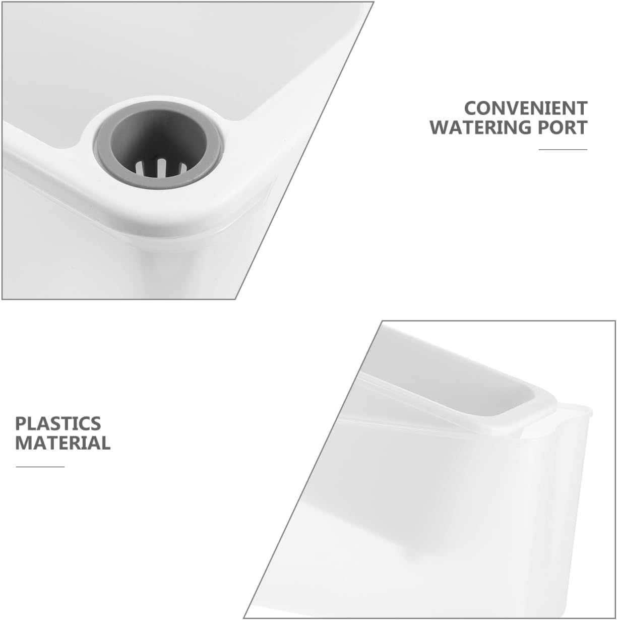 HANABASS Small Rectangular Self Watering Plant Pots, Herb Garden Planter, Vegetable Planters Window Box for Windowsill Patio Garden Balcony Porch Yard, 17.0X 5.9X 4.5Inches