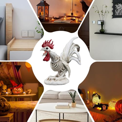 Squelette de poulet anti-casse en résine pour décorations extérieures
