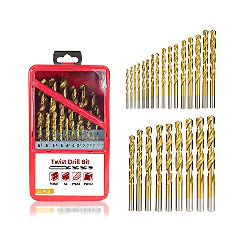 25pcs Twist Drill Bit 1.0-13mm HSS Gun Drill Bit Set For Metal Woodworking Drilling Power Tools Accessories