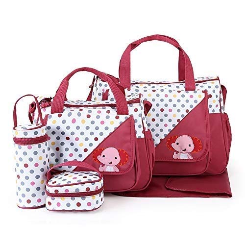 Zest 4 Toyz 5pcs Diaper Bag, Multi-Function Travel Diaper Bag, Baby Maternity Nappy Changing Bag,Baby Stroller Pram Bag Organizer