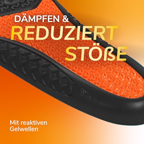 Scholl GelActiv Work Einlegesohlen für Männer, ganztägiger Komfort bei der Arbeit, hält die Füße frisch und kühl, Stoßdämpfung und komfortable Polsterung mit GelWave-Technologie, Größe 40.5-46