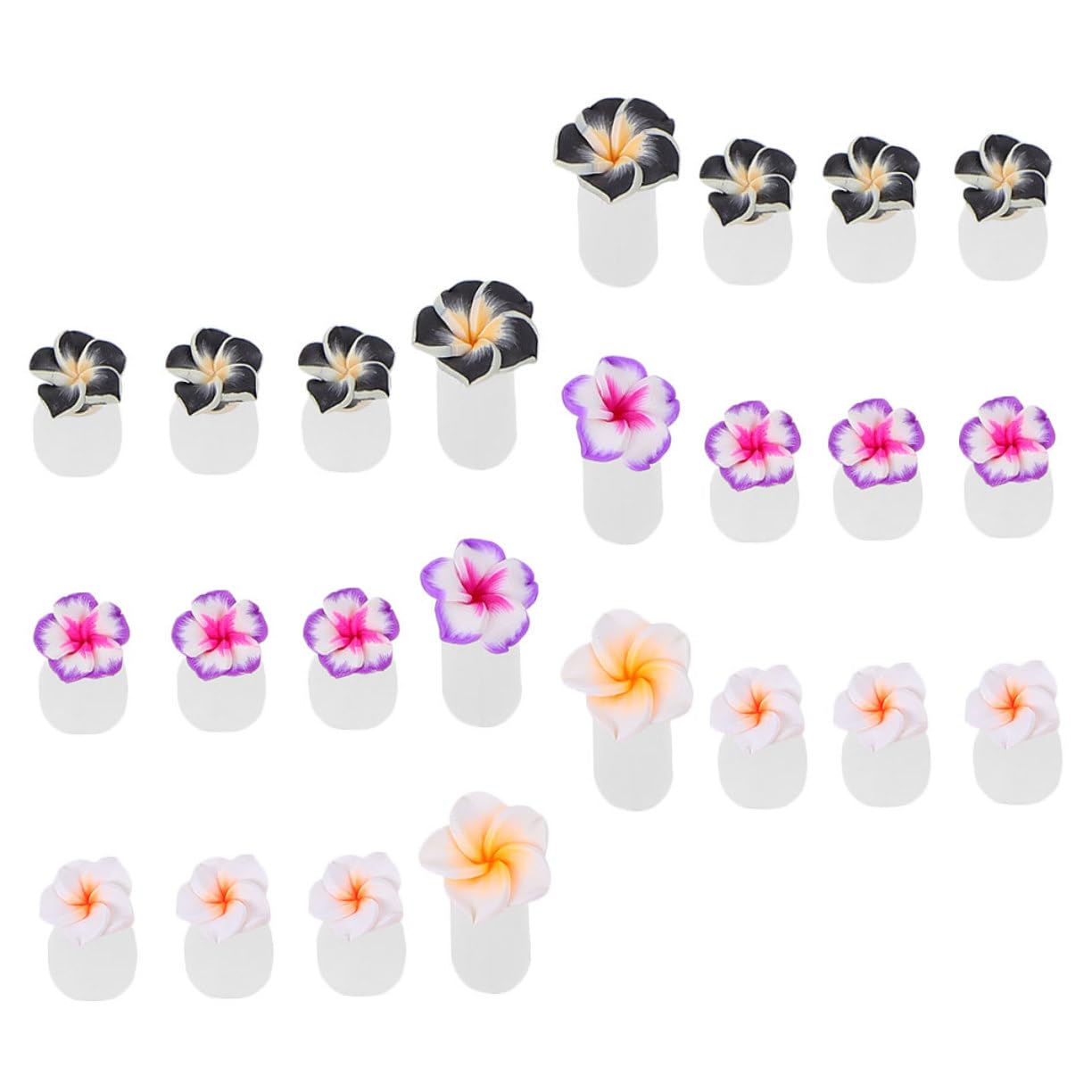 OATIPHO 24 pcs Flower Toe Separators Silicone Nail Art Tools Reusable Toe Spacers Comfortable Bunion Corrector Decorative Gel Foot Separators for DIY Nail Polish