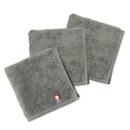 [ aso ] ハンドタオル 今治タオル 3枚セット 綿100% 日本製 22cm角 個包装 吸水 コンパクト タオルハンカチ Byme バイミー 3枚セット チャコール cy-by335-h3-a-chの商品画像（Amazon）
