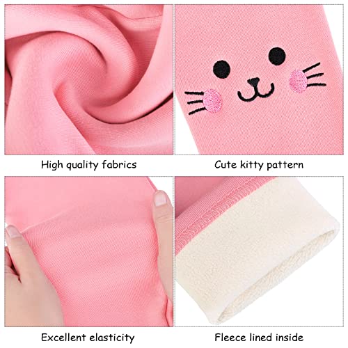 Resinta Winter Girls Fleece Lined Leggings Thick Warm Kitty Print Cotton Velvet Pants 2022.9.28改 1 Pack Winter Girls Fleece Lined Leggings Thick Warm Kitty Print Cotton Velvet Pants Pink #TOP2