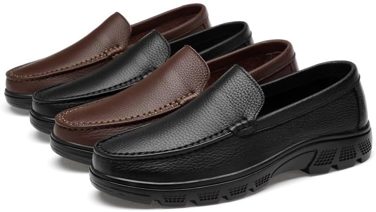 Men's Casual Oxford Shoes Thick-Soled Flat-Heeled Round-Toed Shoes Breathable Comfortable wear-Resistant Non-Slip Shoes for Men