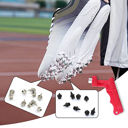 1/4 Inch 120 Pcs Carbon-Steel Track Spikes, Golf Shoes Spikes With Spike Wrench Lighter Weight Spikes Track Shoes Replacement Spikes For Sports Short Running (60Pcs Black, 60Pcs Sliver) #TOP4