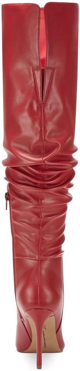 INC Womens Iyonna Faux Leather Slouchy Over-The-Knee Boots Red 5.5 Medium (B,M)