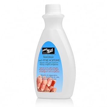 PRONAIL 100% Pure Acetone Nail Polish Remover Professional Strength Solvent for Acrylic Nails & Gel Removal | Cruelty-Free, Paraben-Free | Salon & At-Home Use | Made in USA | 8 oz
