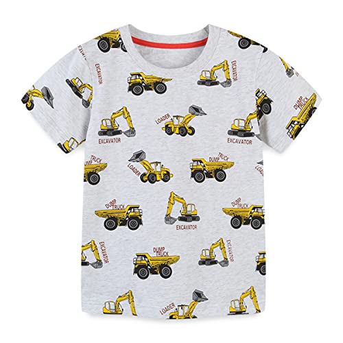 Toddler Boys Shirts Kids Short Sleeve T Shirts Construction Gray