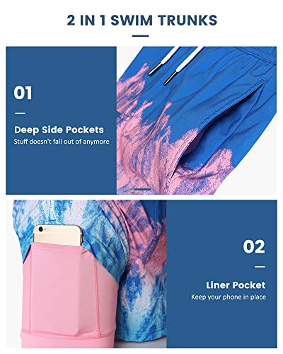 Image of maamgic Mens 5 Inch Stretch Swimming Shorts Compression Liner Swim Trunks Swimwear Bathing Suits Beach Wear Swim Suits