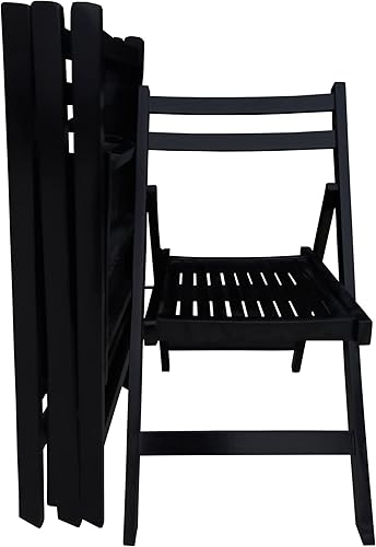 Miniatura 7 de HomVent Juego de 4 sillas plegables de madera con rejillas, totalmente montadas, sillas plegables para eventos, silla de boda, asiento de listones