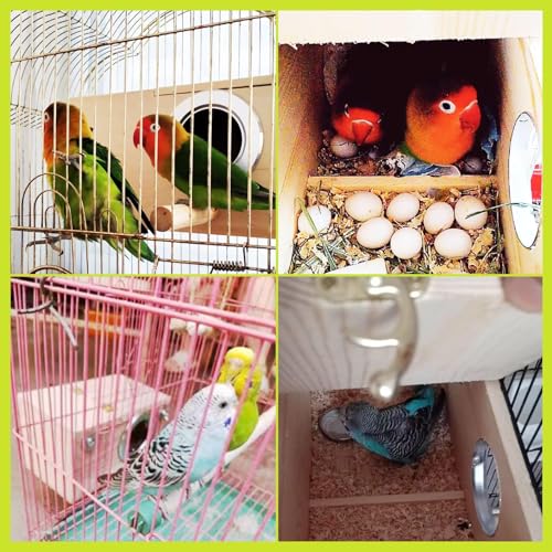 Image of kathson Parakeet Nesting Box,Wood Bird Nest House for Cage,Parrots Breeding Mating Boxes,Budgie Nesting Box for Lovebirds,Finch,Canary,Small-Sized Birds(S)