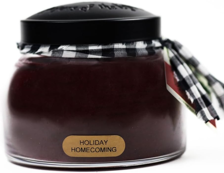 A Cheerful Giver - Holiday Homecoming Mama Scented Glass Jar Candle (22oz) with Lid & True to Life Fragrance Made in USA
