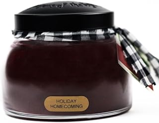 A Cheerful Giver - Holiday Homecoming Mama Scented Glass Jar Candle (22oz) with Lid & True to Life Fragrance Made in USA