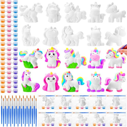 Simgoing 20 Set Unicorn Ceramic Painting Kit Christmas Unicorn Party Favors