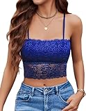 Avidlove Camisole Tops for Women Lace Cute Babydoll Bodysuit (Royal Blue, Large)