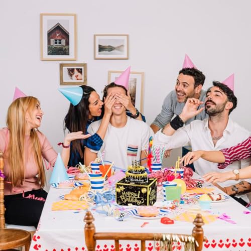 ZHAOYCSH Geldgeschenk Box zum Geburtstag - Lustige Überraschungsbox zum Geld Ziehen, Kreative Spardose mit Fotozubehör für Geburtstag, Geschenk für Frau, Freundin, Mutter (Schwarz Gold)