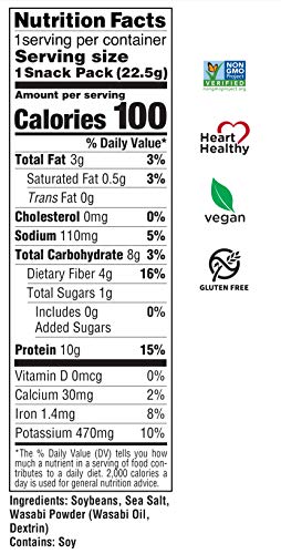Seapoint Farms Dry Roasted Edamame, Wasabi, Vegan, Gluten-Free, And Non-Gmo, Crunchy Snack For Healthy Snacking, 100 Calorie Snack Pack (12 Boxes) #TOP5