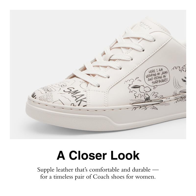 Coach Men's Peanuts Comic High Line Sneaker, Chalk/Multi, 10