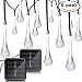 Binval Solar String Light 2-Pack Waterdrop String Lights for Outdoor Patio Lawn Landscape Garden Home Wedding Holiday and Christmas decorations[19.7feet - 6m - 30LED-White]