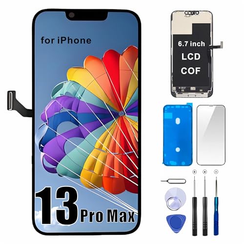 JG-TR for iPhone 13 Pro Max Screen Replacement(6.7-inch) 13 Pro Max LCD Display 3D Touch Digitizer Frame Assembly (for A2484 A2641 A2644 A2645 A2643) Adhesive and Screen Protector.