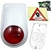 Produktbild Eurosell IP44 Dummy Außensirene Sirene Alarmanlage Attrappe Alarmsystem Fake blinkende LED Außen + Montagematerial + Aufkleber Set