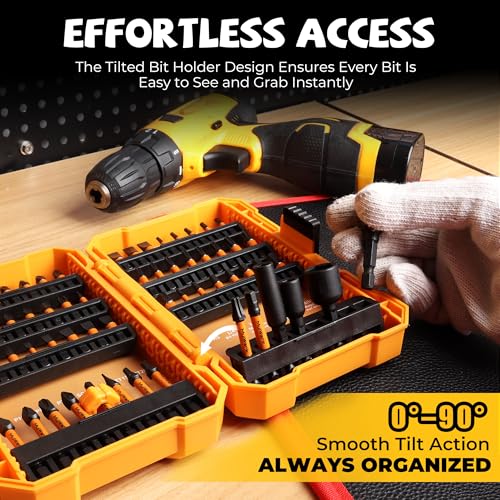 Image of MulWark 63-Piece Impact Driver Bit Set, Impact Rated S2 Steel Impact Bit Set with Color-Coded Torx Bit and Magnetizer, Professional Tool Kit for Impact Drivers, DIY, and Construction