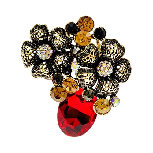 Broche mariage rouge strass pour fixer et sublimer une tenue sans glisser