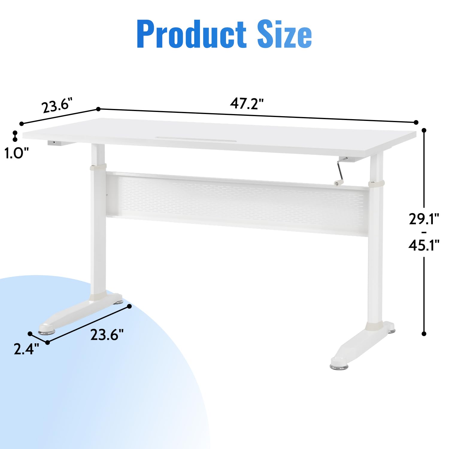 PayLessHere 47 inches Standing Desk Height Adjustable Standing Workstation with Dual Laptop Computer Desk Sit Stand up Desk — view 8