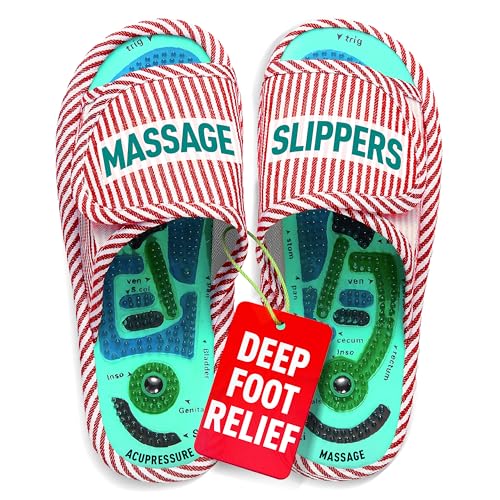 Acupressure Massage Slippers for Plantar Fasciitis & Neuropathy Relief – Reflexology Massager Sandals, Ideal Gift for Men & Women, Stress & Tension, Pain Management for Foot Health Stocking stuffers