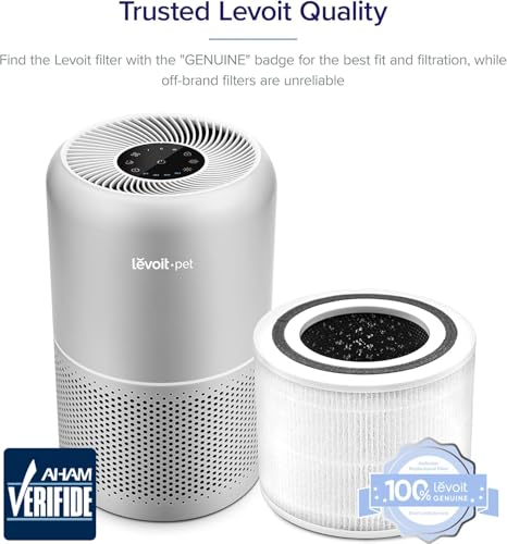 Image of Levoit Core P350-P Genuine Air Purifier Replacement Filter, AHAM VERIFIDE, Supports HEPA Sleep Mode, High-Efficiency Activated Carbon, Removes Smoke, Odors, Allergens, Pollen, Core P350-RF, 1 Pack