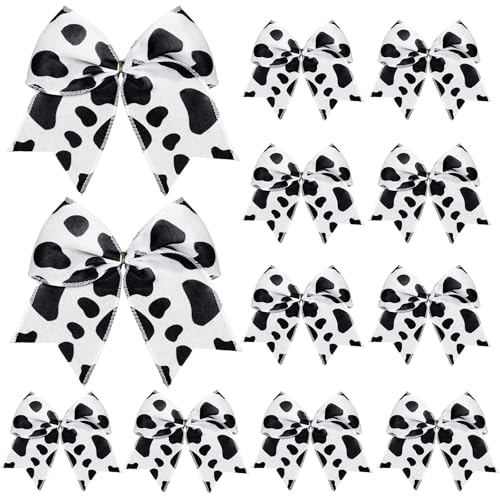 FineCheer Cowhide Printed Christmas Bow