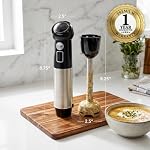 OVENTE Cordless Immersion Hand Blender, 300W Rechargeable Black HR995B - Image 5