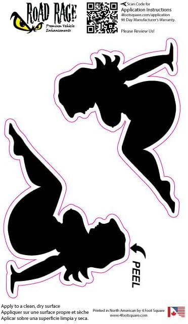 Miniatura 2 de Paquete de 2 calcomanías sexys y gruesas para automóvil de niña, divertidas y bonitas, vinilo permanente brillante de alta calidad, impermeable