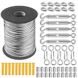 cable de acero recubierto de pvc 1/8 【Fácil de usar】 Los kit de cuerda de acero inoxidable pueden satisfacer las necesidades básicas y son simples y convenientes de usar. Por ejemplo, el cable de acero se puede tensar girando y ajustando el tensor del cubo. Además, el alambre de acero inoxidable tiene un tambor adecuado para desenrollar el cable, que no es fácil de anudar.