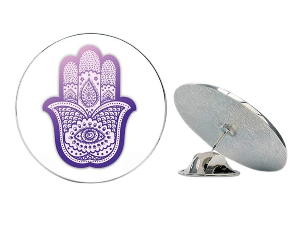 Hamsa Hand Purple Color Beautiful Khamsa Metal 0.75" Lapel Hat Pin Tie Tack Pinback