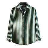 Tops for Men Comfortable Plus Size Thick Corduroy Long-Sleeved Solid Color T-Shirts Autumn Casual Warm Blouse Tee (01 Green, L)