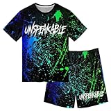 Domomdfvc Boys and Girls Short Sleeves and Short Short Clothing Sets Game Summer T-Shirt Youtube -01 X-Small
